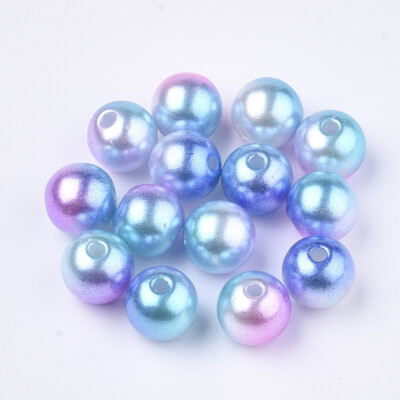 50-100 Acrylperlen Mehrfarbig Blau 4,5,10 mm Perlen Acryl basteln Beads
