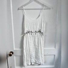 Farm Rio Petite mini dress with cut out waist ring detail in white Size XS