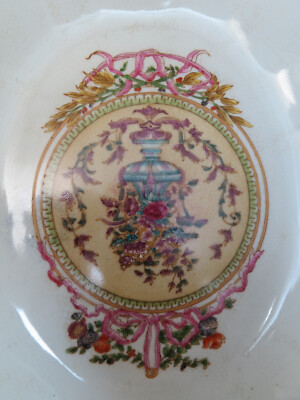 Rare Antique Wong Lee 1895 Porcelain Centerpiece Bowl w/ Bronze
