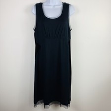 Simply Vera Wang Womens Dress sz L Black Velour Sleeveless Round Neck Stretch