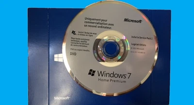 Microsoft Windows 7 Home Premium Sp1 DVD officiel 64 bit français (no licence) - Photo 1/2