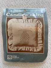 NEW Vintage 1980's Needlecraft Welcome Embroidery Candlewicking Pillow Kit 14x14
