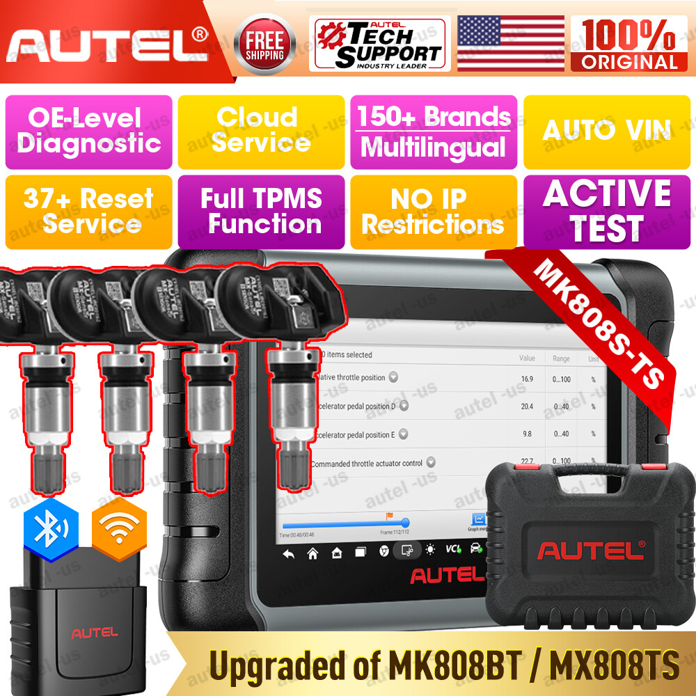 Autel MaxiCOM MK808S-TS & SENSOR*4 Car Diagnostic Scanner Tool