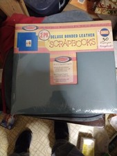 2-Memory Stor Deluxe Bonded Leather Scrapbooks Cream 30 Pgs Ea Lignin  PVC Free