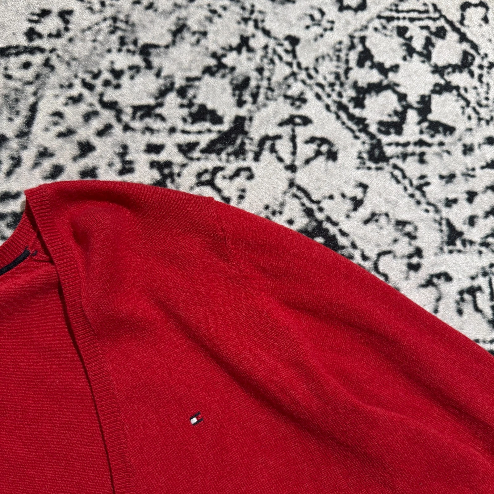 GUCCI Maglione vintage Tommy Hilfiger unisex rosso cotone taglia XL vestibilità regolare