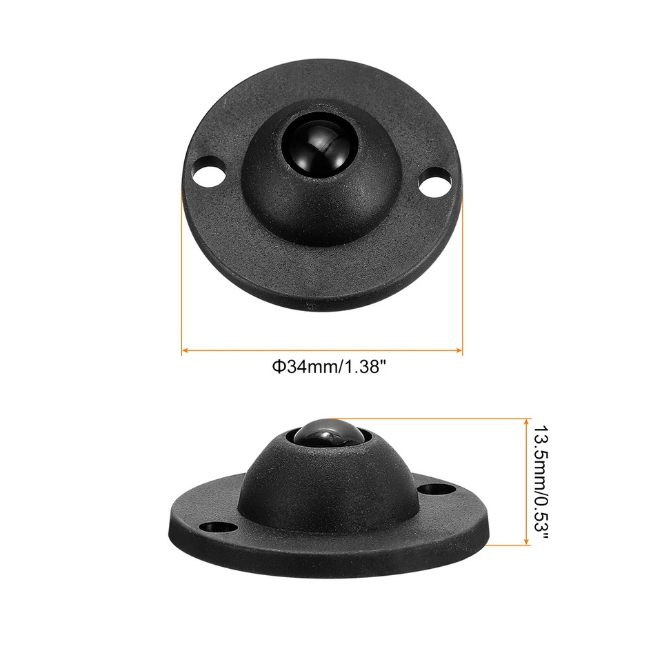 8x Kleber Mini Laufräder Universal Lenkrolle 360° Drehbare Kleberollen (Schwarz) - Bild 2 von 4