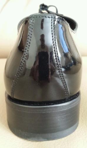 SALVATORE FERRAGAMO Uomo Captoe Pelle Verniciata Oxford Nero Tg 10,5-D UK/11,5 US - Foto 5 di 12