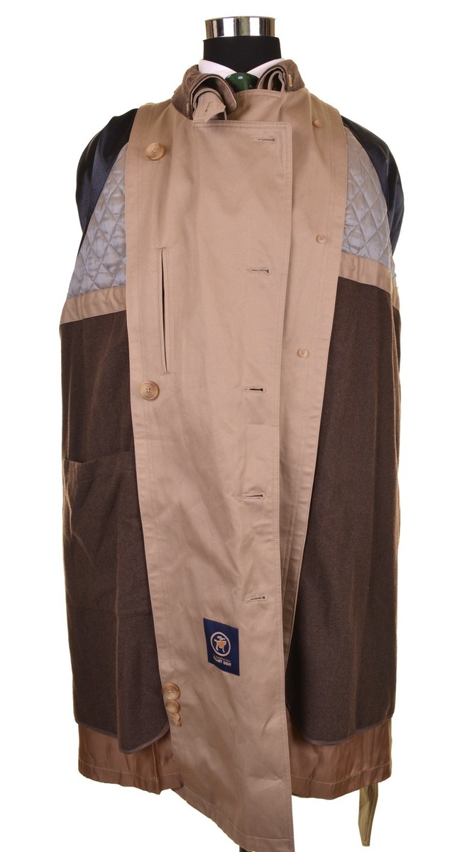 Hart Schaffner Marx Smart Coat Khaki Wool Liner Overcoat Top