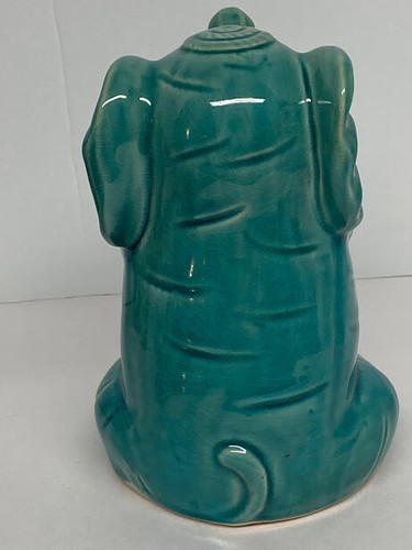 Vintage Elephant Ceramic Turquoise Good Luck 7" X 4.5" - Picture 6 of 10