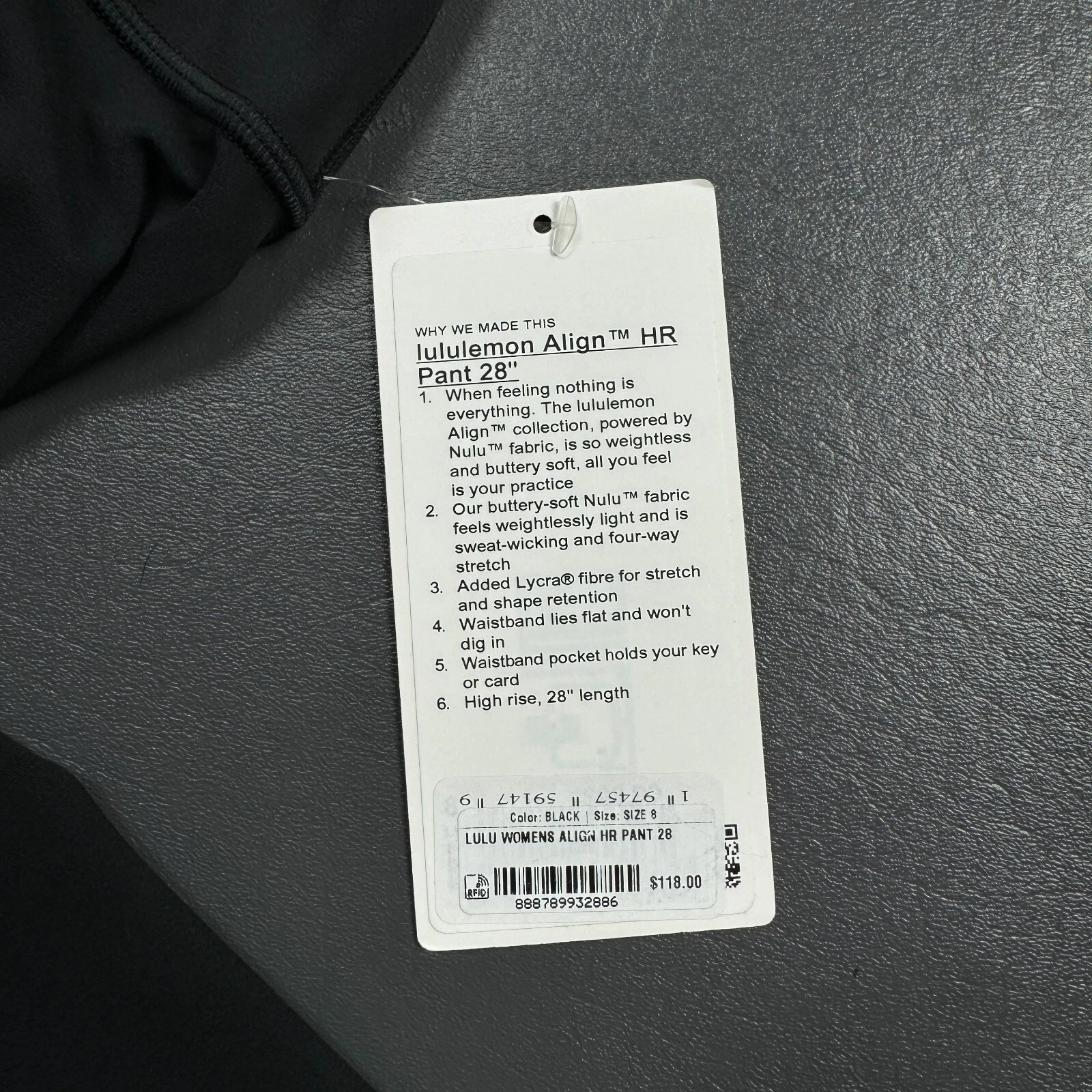 100% Authentic Lululemon Bulls Align HR Yoga Pants Legging 28" Womens Size 8 - product detail image 5