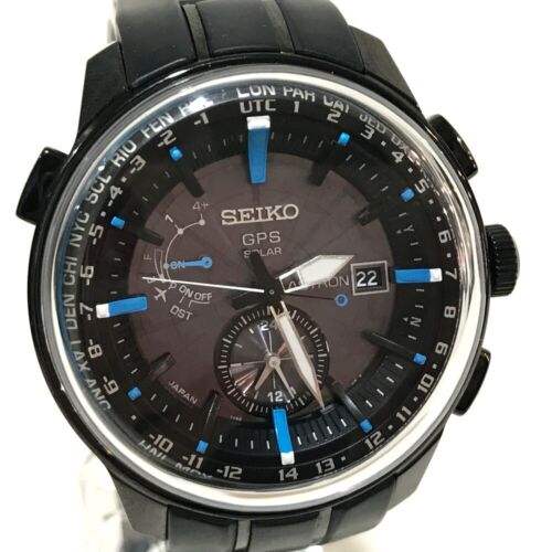 SEIKO 7X52-0AK0 Astron GPS SBXA033 Date Solar Men's Wristwatch Black | eBay