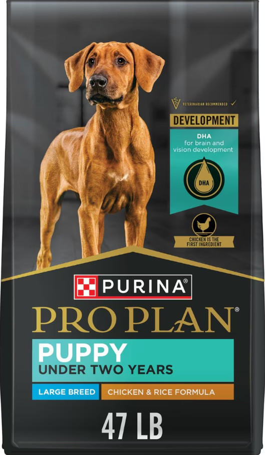Purina Pro Plan Puppy Large Breed Chicken & Rice Formula Dry Dog Food, 47 lb bag