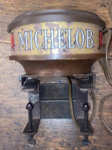 Vintage Michelob Beer Register Light Sign Screw Down Clamp  Works