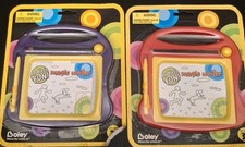 2 Boley Magic Writer Magnetic Eraser Doodle Boards New In Package. Red  Purple.