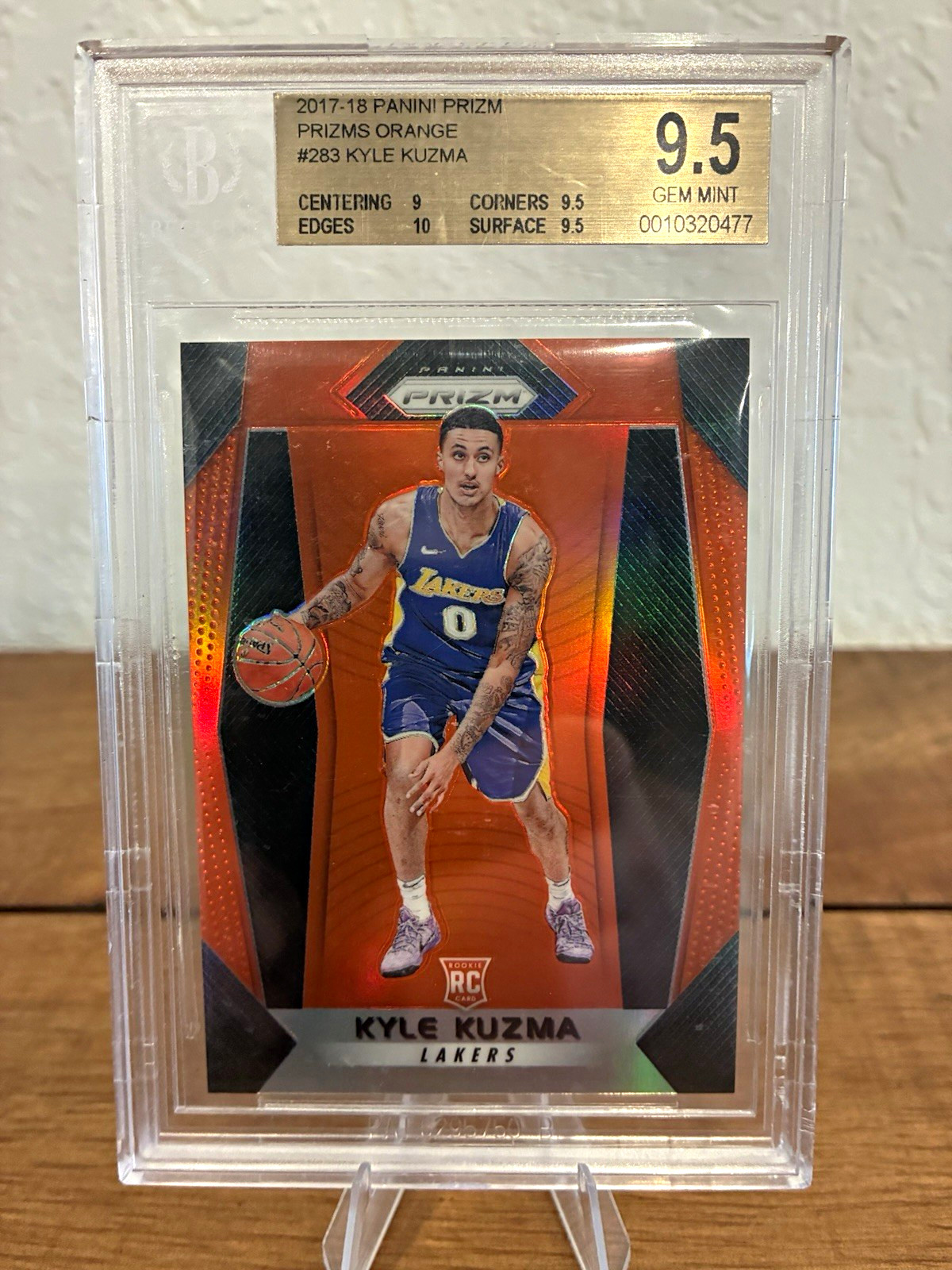 Panini 2017-18 Prizm Kyle Kuzma RC Lakers #283 Orange Prizm /49
