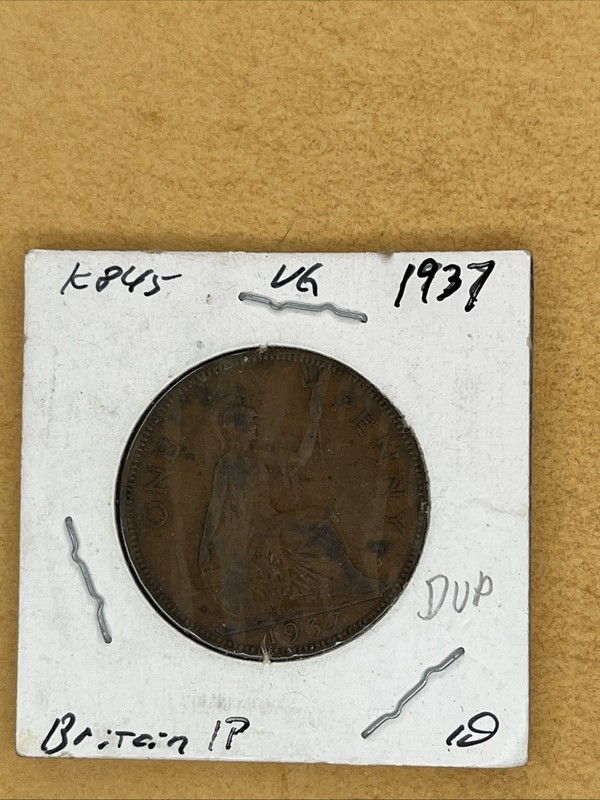 1937 Great Britain UK One 1 Penny George VI Coin