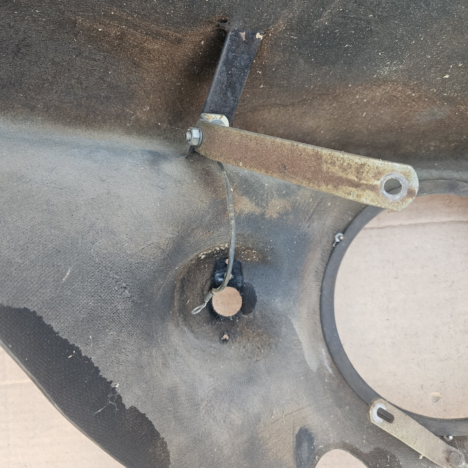 Vtg Motorcycle Fairing Flake Sunrise Orange Windshield Honda CB750           