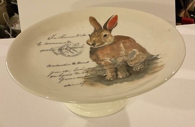 Opificio Etico Ceramiche Made in Italy Rabbit Cake Stand Easter Bunny