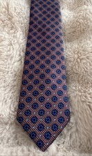 Zenio Tie Skinny Red Navy Geometric 53 Long x 2.5 Boys Or Teen Size