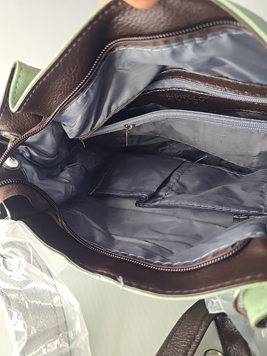 Bolso de mano Weidipolo tamaño mediano verde claro/marrón - Imagen 8 de 8