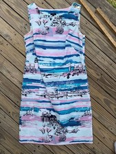 Talbots Nautical Print Sleeveless Sheath Dress Size 4