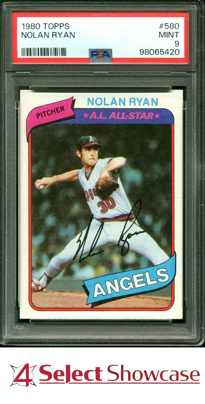 1980 TOPPS #580 NOLAN RYAN ANGELS HOF PSA 9