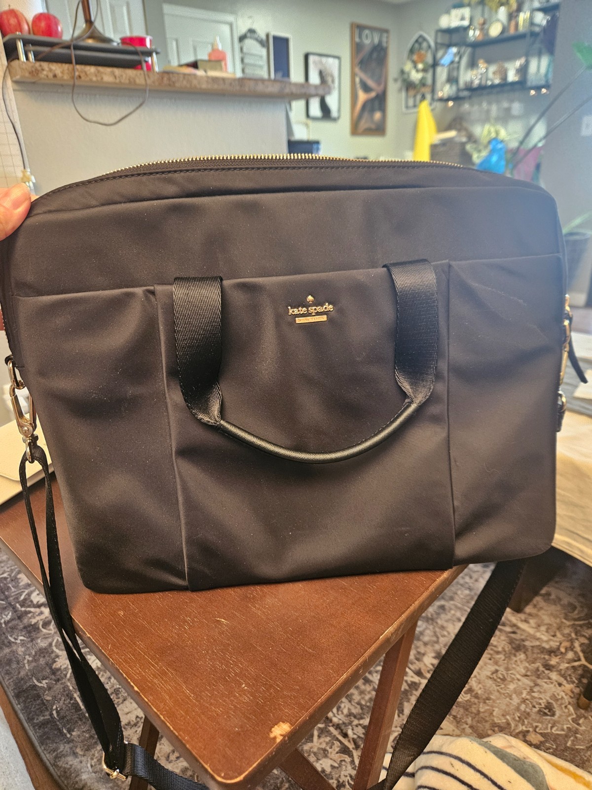 Kate Spade Nylon Black Laptop Bag Handbag with strap