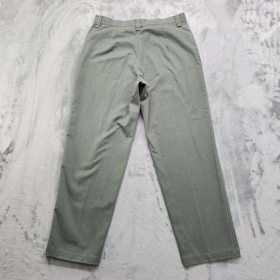 Vintage 90s Riders Casuals Pants Womens Size 10P Green High Rise Tapered Cotton - Image 2 of 4