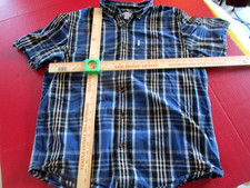 CARHARTT Men  s Sz L Relaxed Fit Blue Gray Plaid Casual S/S Button Up Shirt