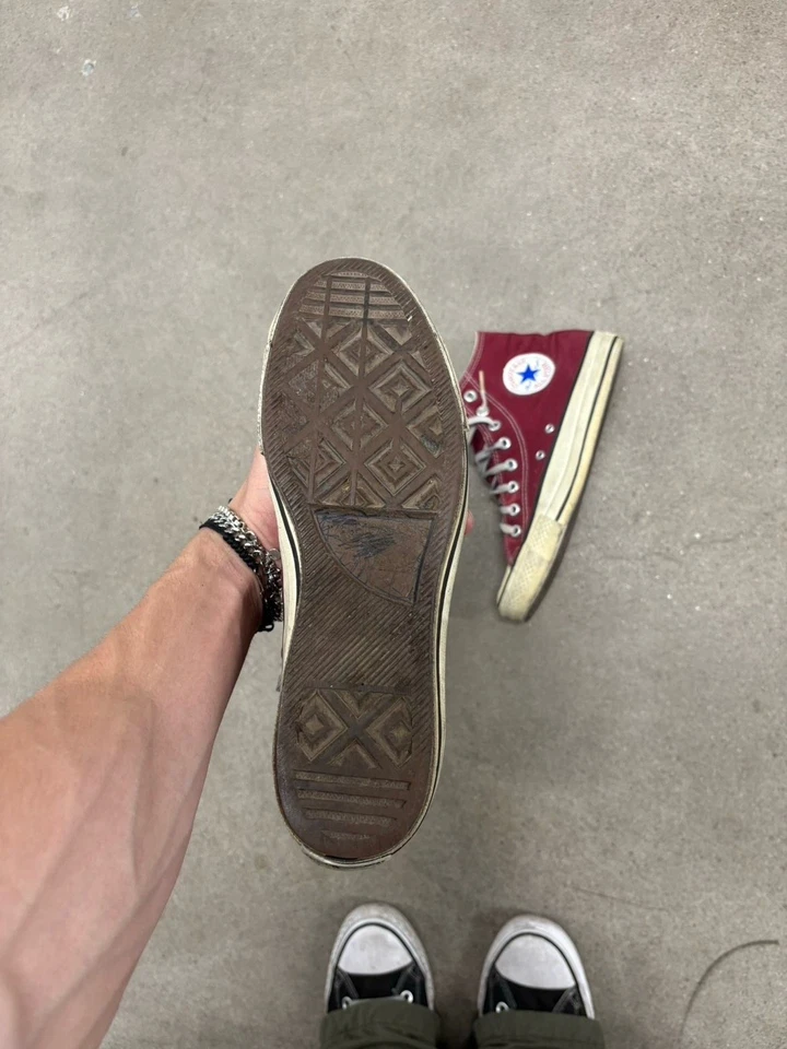 Vintage 70s/80s Made In USA Faded Maroon Converse High tops Size 7 1/2 Men’s - Image 3 of 4