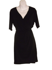 NWT Covington designer Missy faux wrap dress size medium black