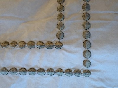 POTTERY BARN King size duvet cover in white embroidered dots preowned