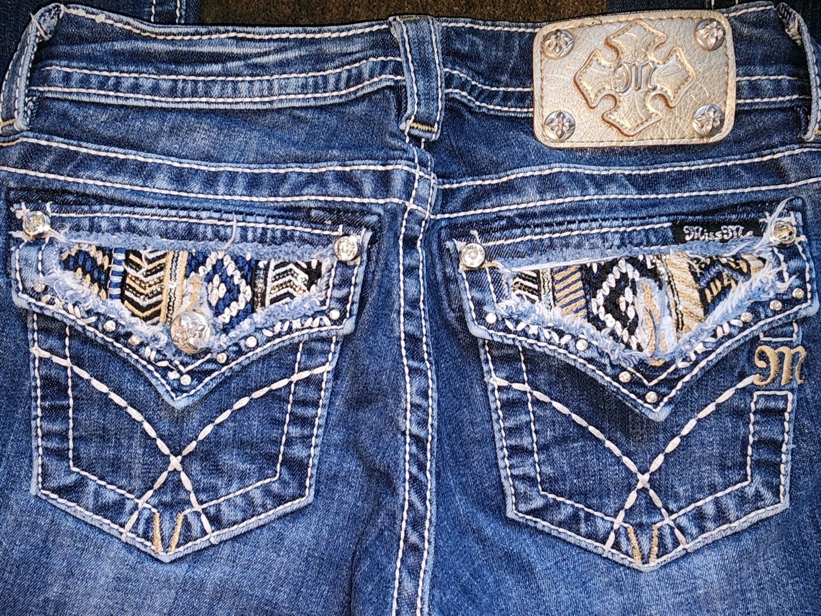 Miss Me Women's Buckle Jeans Sz 26 Signature Boot Embellished Embroidery NWOT image 8