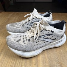 Brooks Glycerin Stealthfit GTS 20 Running Shoes Womens Size 8 White Gray Knit