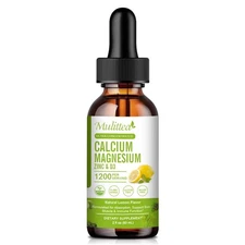 Calcium Magnesium Zinc Liquid with Vitamin D3, Magnesium Glycinate Plus Vitamin