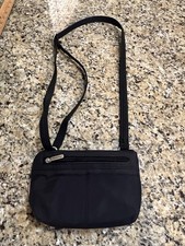 Travelon RFID Anti-Theft Shoulder Crossbody Small Bag Purse Black Pockets Adjust