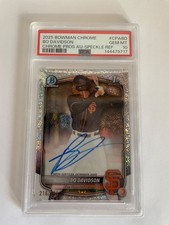 2025 Bowman Chrome Bo Davidson Speckle Refractor Auto 1st /299 PSA 10