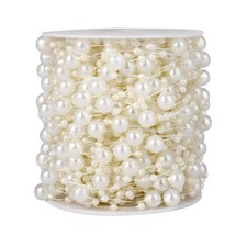98FT Pearl Beads String Garland, 8mm 3mm Ivory Faux 98FT, Pearls