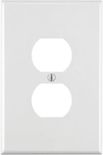 Leviton 1-Gang Duplex Device Receptacle Wallplate, Oversized, Thermoset, Device 