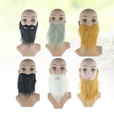 6Pcs Durable Simulation Beard Props Party Costume Accessory Assorted Color