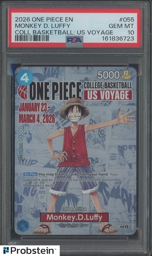 2026 One Piece EN College Basketball US Voyage #055 Monkey D Luffy PSA 10