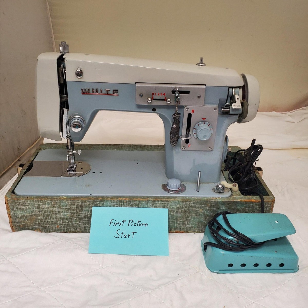 Vintage White Zig Zag Sewing Machine | eBay