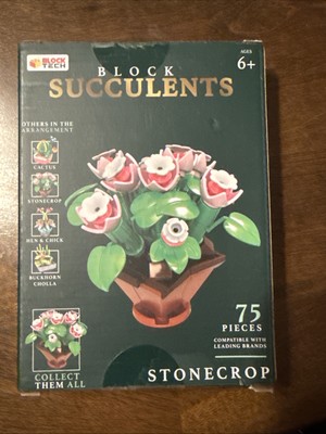 Block Tech Block Succulents Flowers Building Set Stonecrop 75 Pieces New