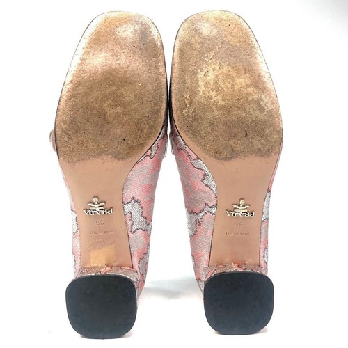 Women 6.0US Prada Loafers Pumps Bijou Silver Pink 36 Women - Picture 7 of 8