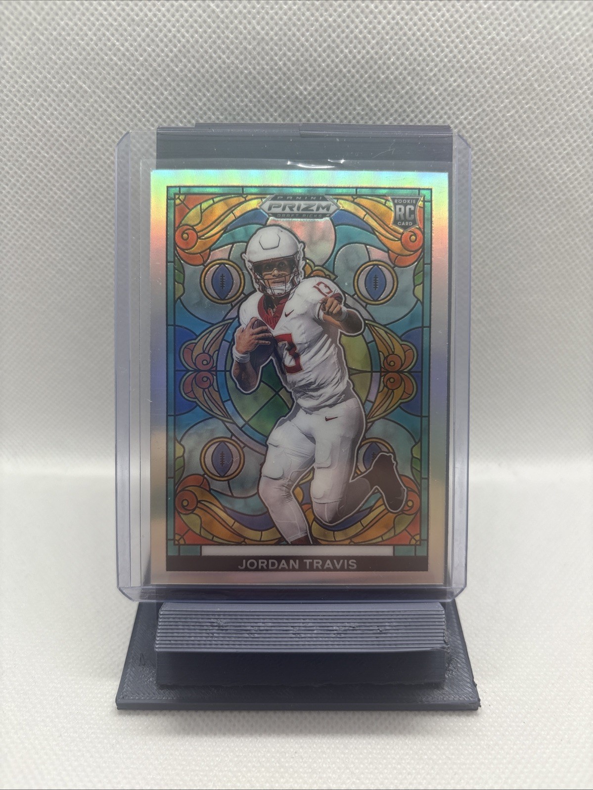 2024 Panini Prizm Draft Picks Jordan Travis Stained Glass Silver Prizm Rookie RC