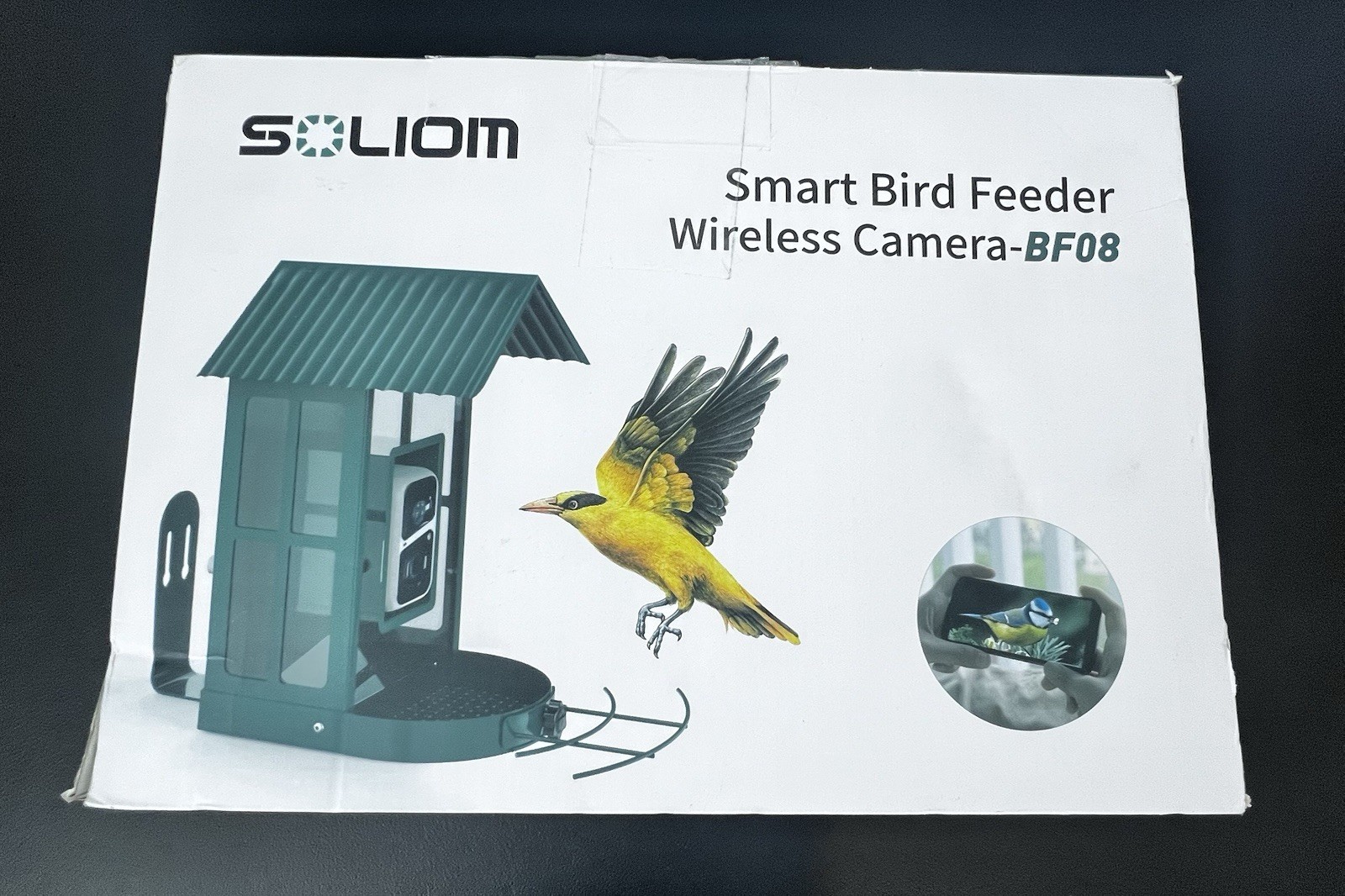 SOLIOM BF08S Smart HD Video Camera Bird Feeder with Solar Panel &  WiFi  connect