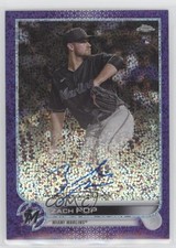 2022 Topps Chrome Rookie Purple Speckle Refractor /299 Zach Pop #RA-ZP Auto 1p5