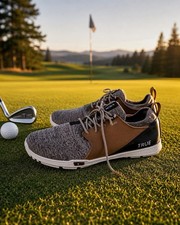 True Linkswear OG Feel Men's Spikeless Golf Shoes Size 10.5 Brown Grey zero drop