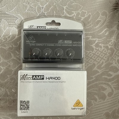 Behringer HA400 ultra-compact 4-channel stereo headphone amplifier (black)