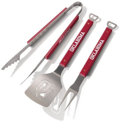 YouTheFan NCAA Spirit 3-Piece Stainless Steel BBQ Set Team Colors Grill Tools